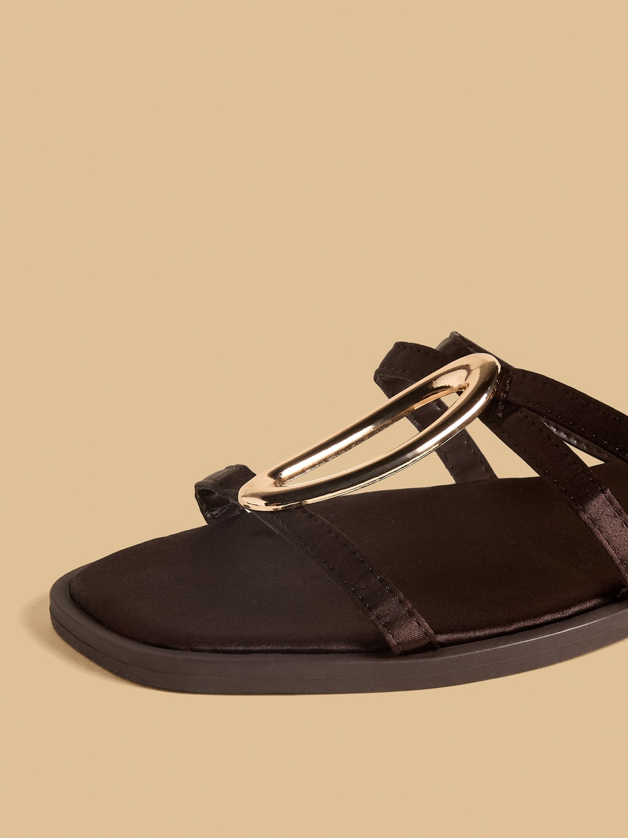 Metal Accent Slip-On Sandals