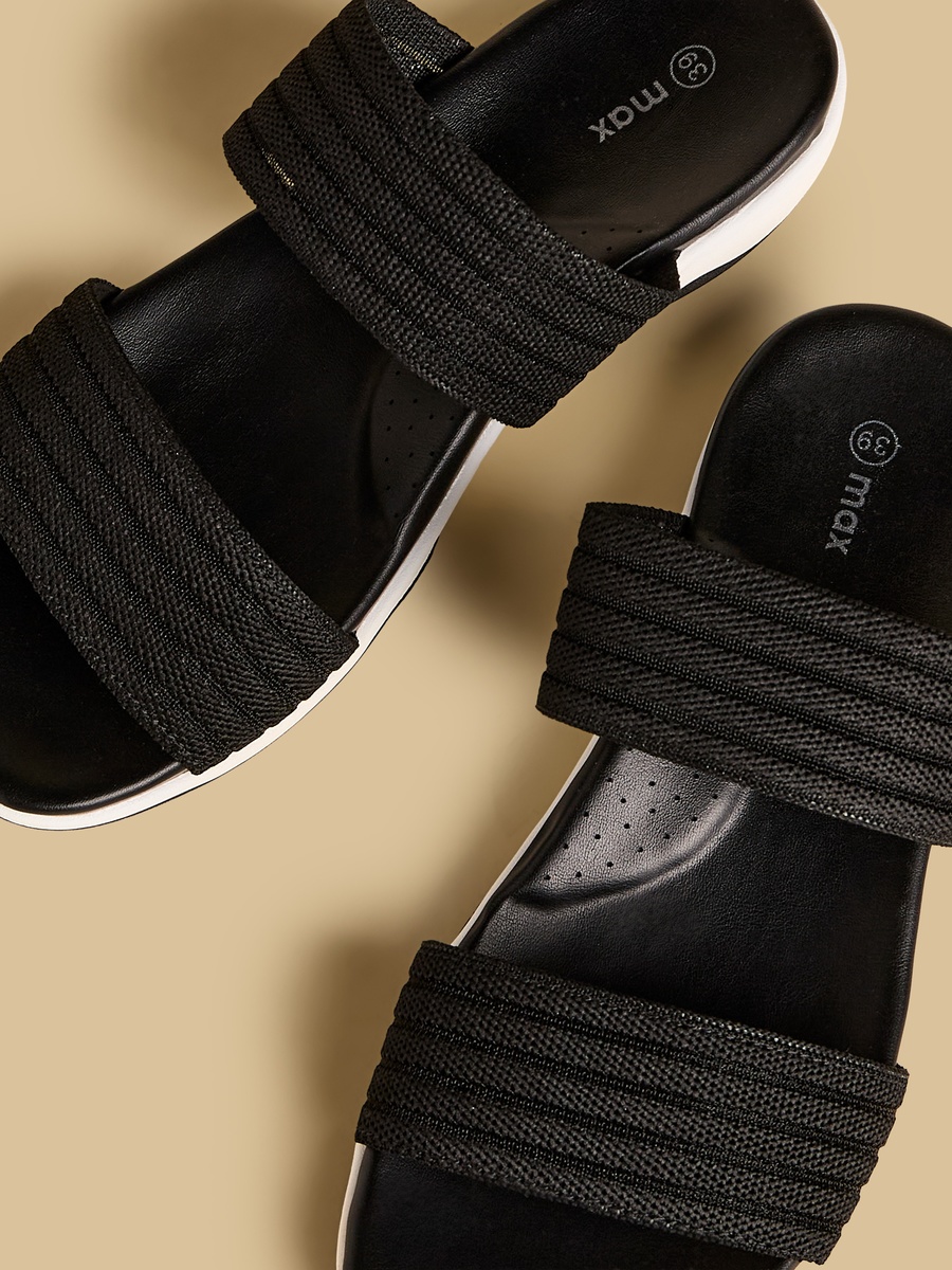 Textured Slip-On Comfort Sandals
