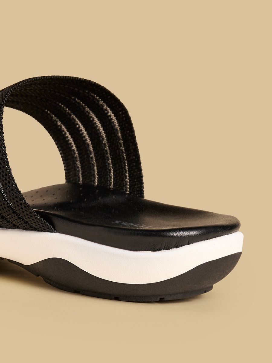 Textured Slip-On Comfort Sandals