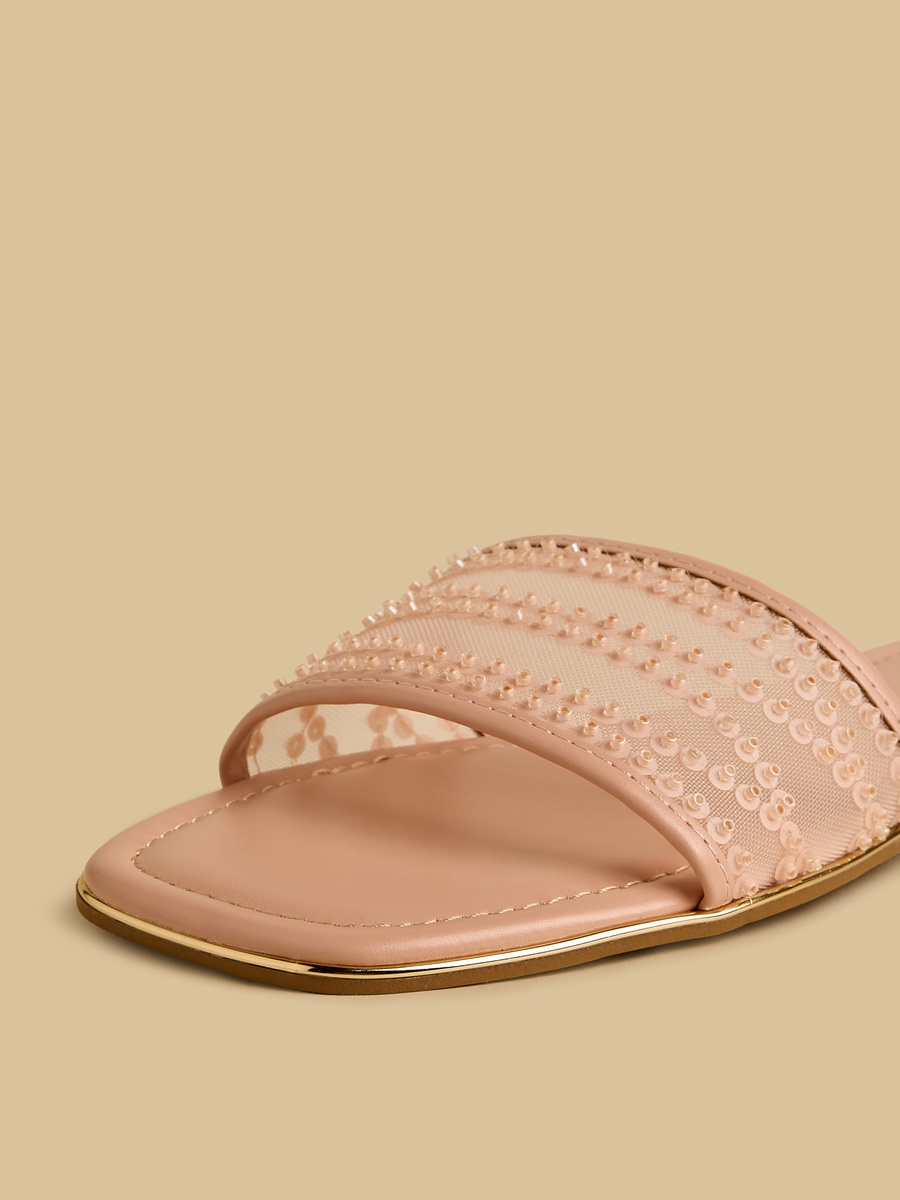 Embellished Slip-On Sandals