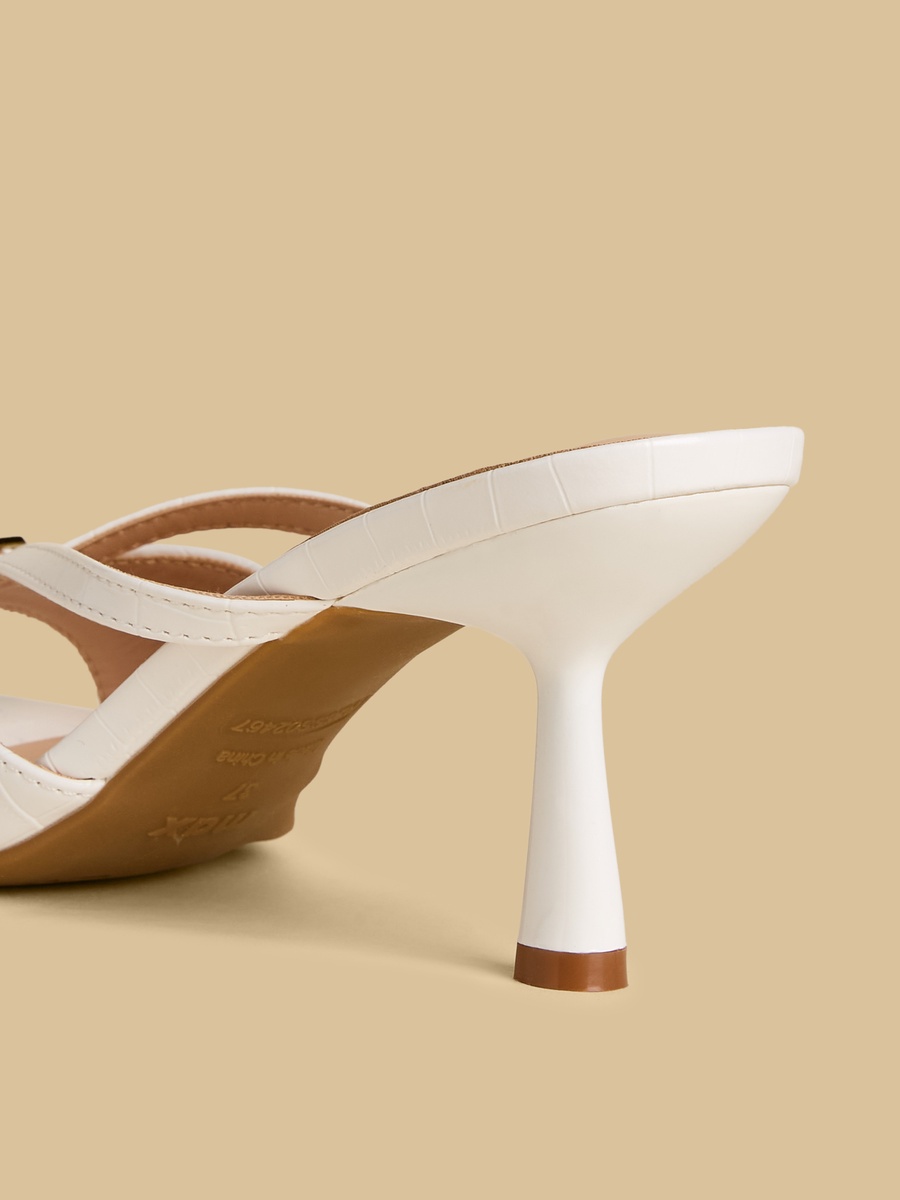 Textured Stiletto Heel Sandals