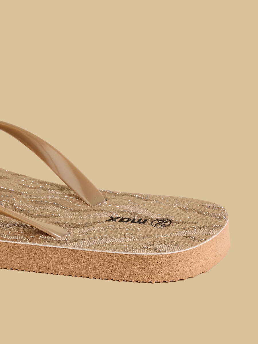 Glitter Print Flip Flops