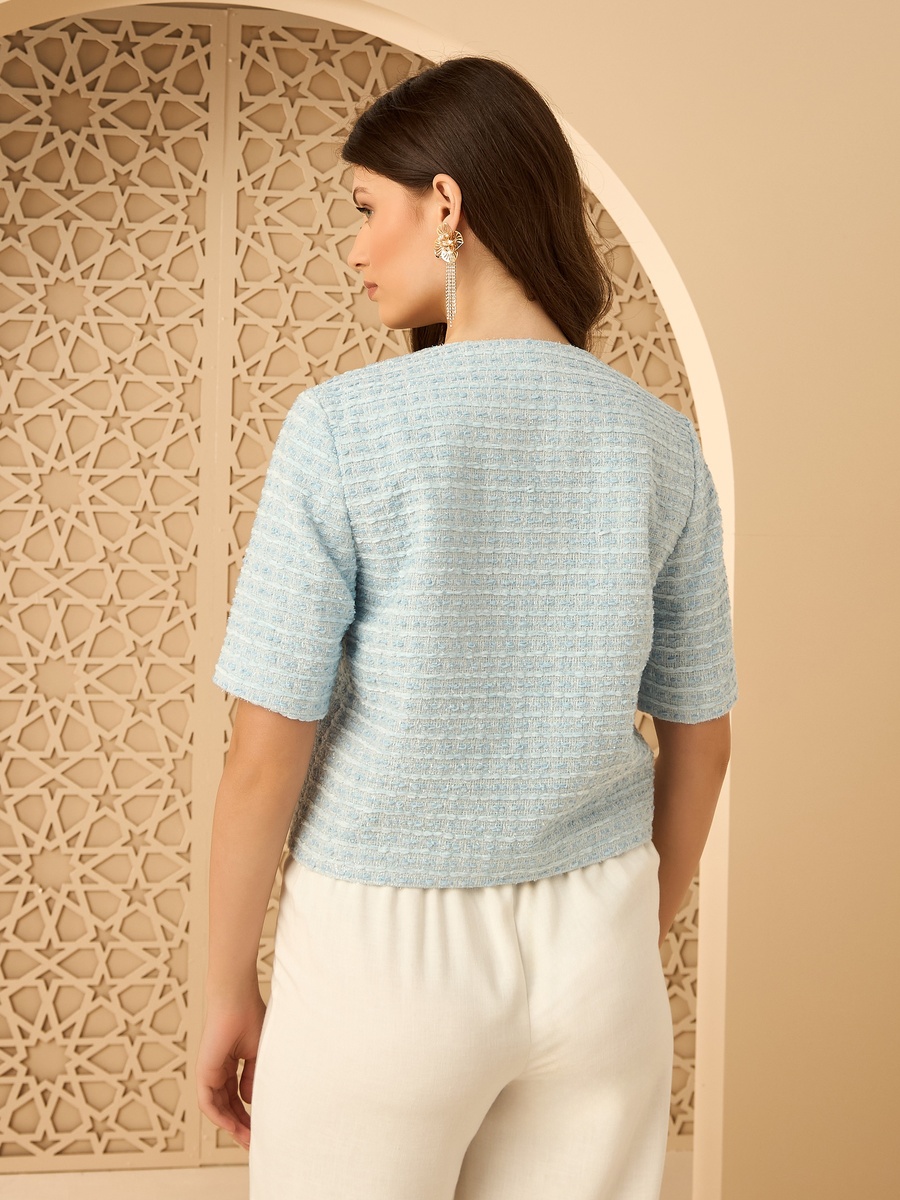 Textured Tweed Crop Jacket