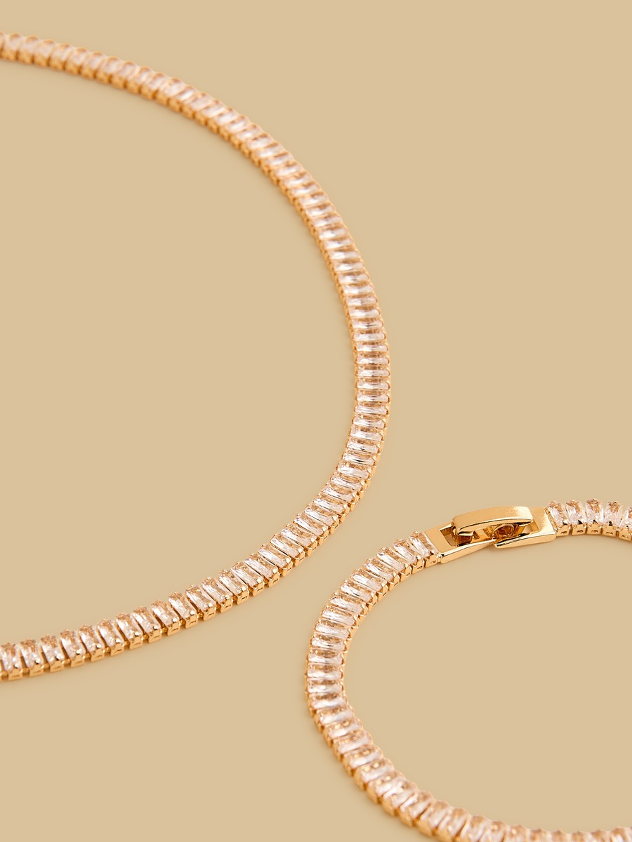 Embellished Necklace and Bracelet Set