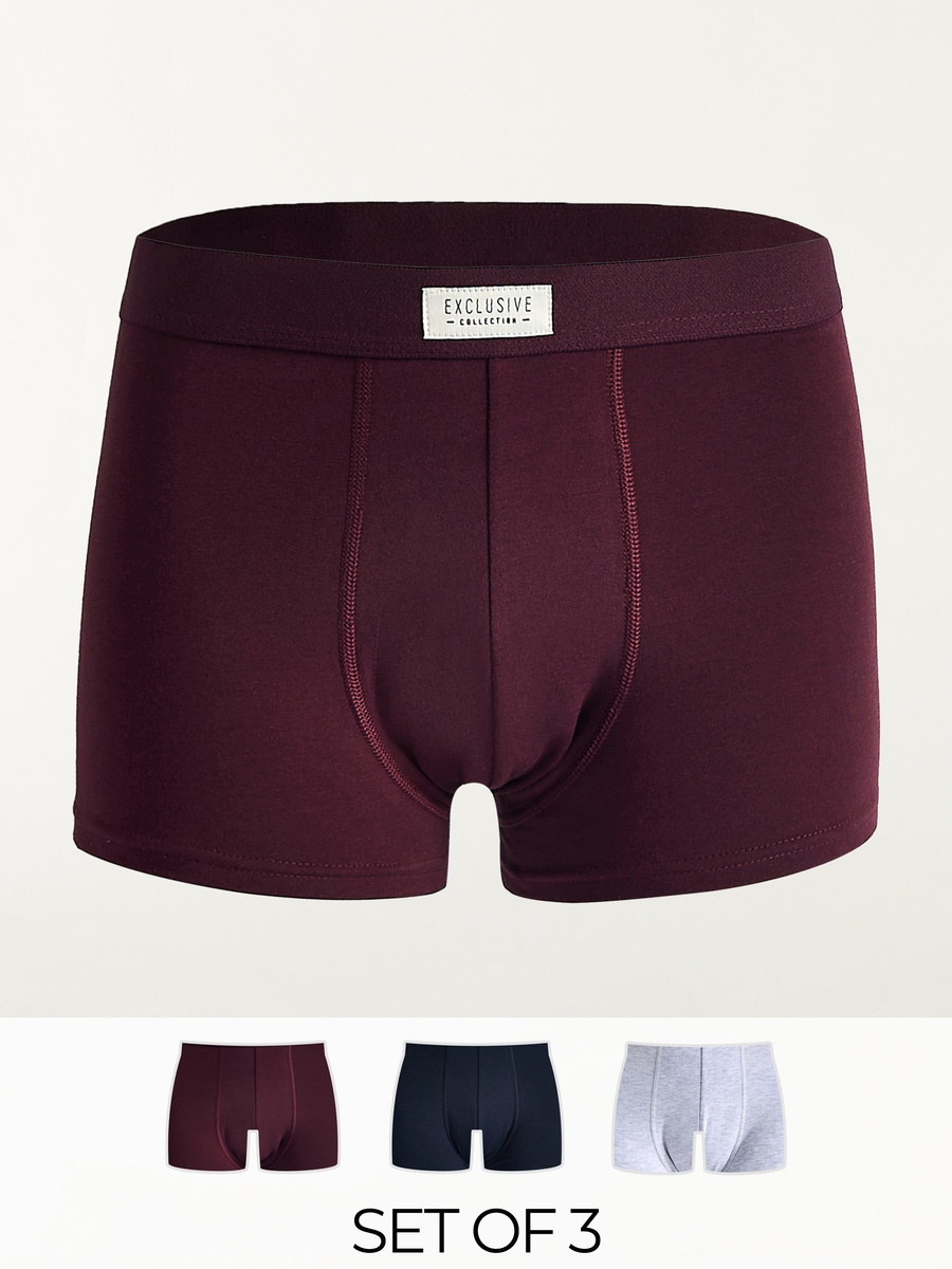 Pack of 3 - Plain Trunks