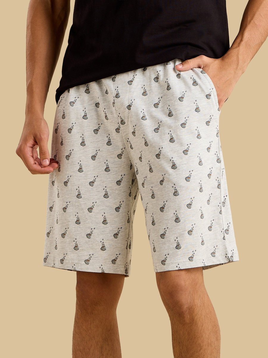 Panda Graphic Print Shorts Set