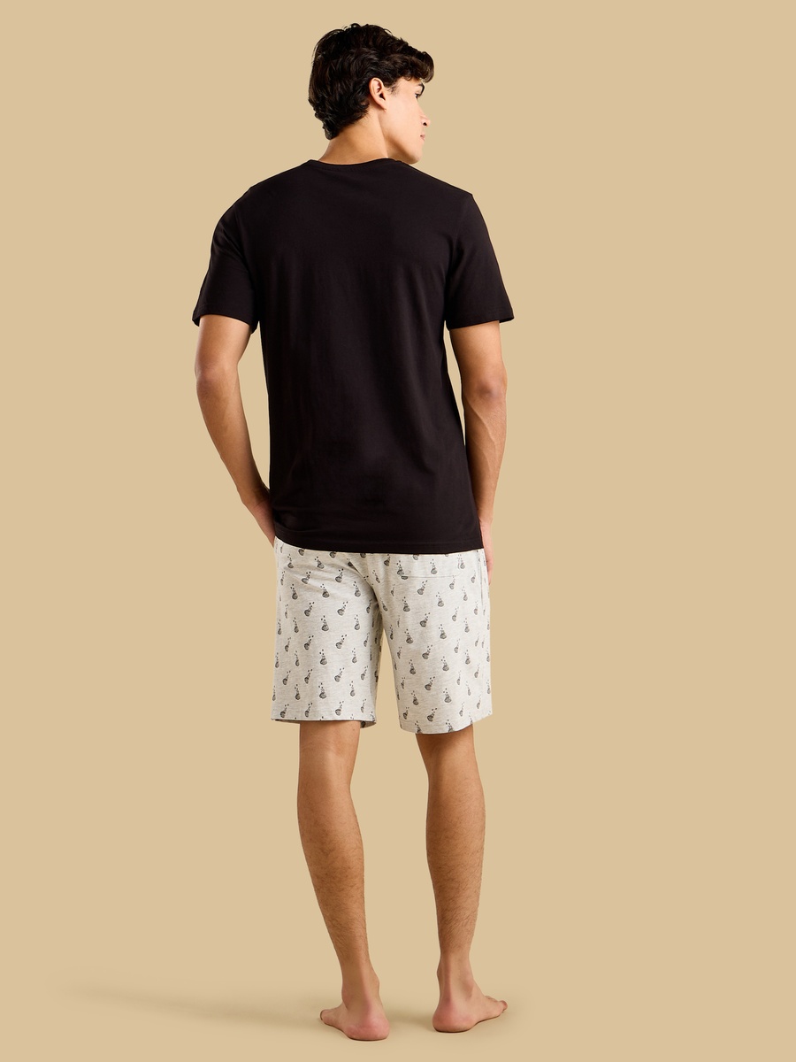 Panda Graphic Print Shorts Set