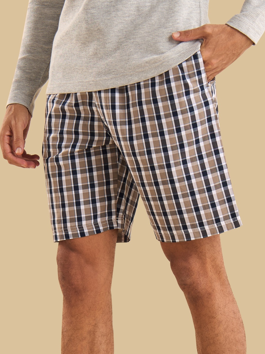 Checked Poplin Shorts
