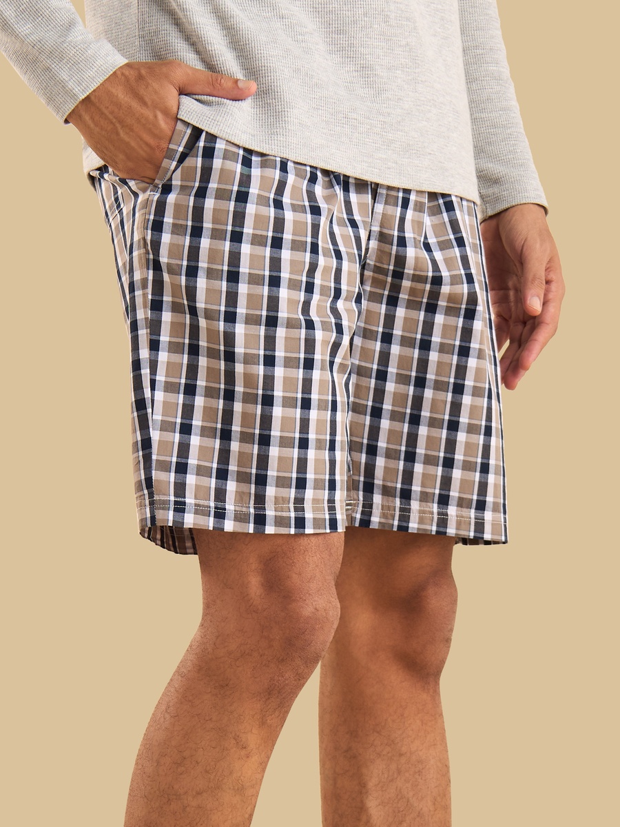 Checked Poplin Shorts