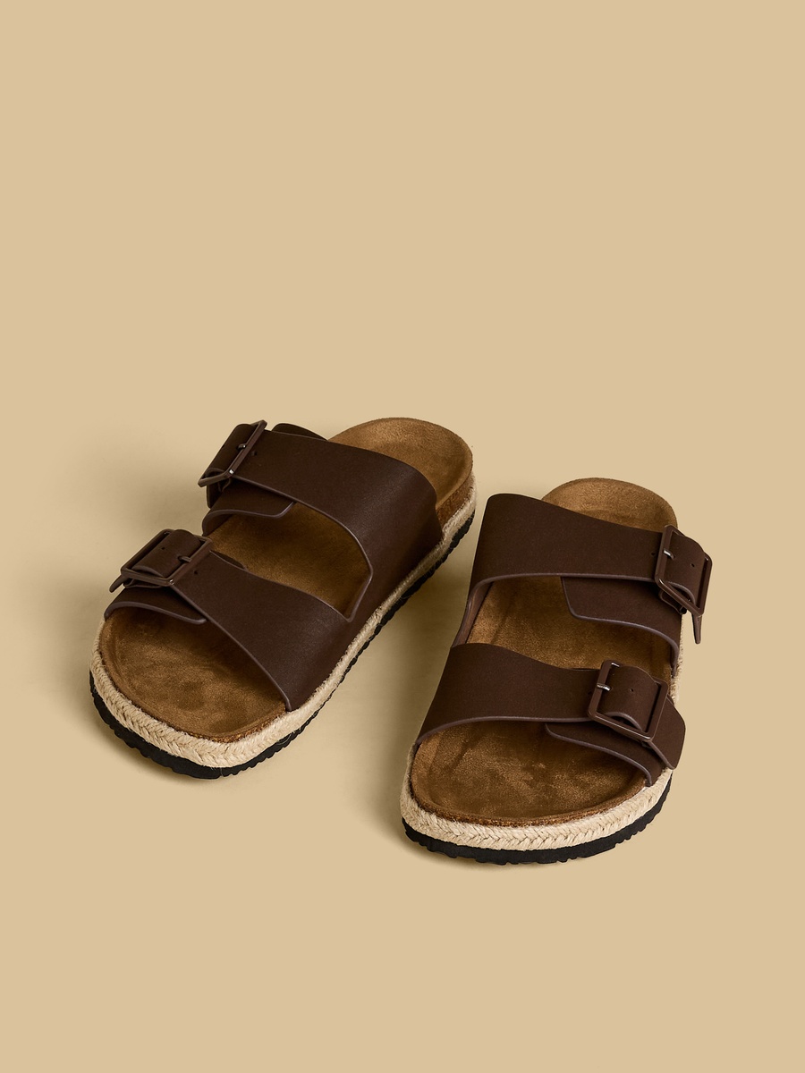 Buckle Accent Jute Sandals