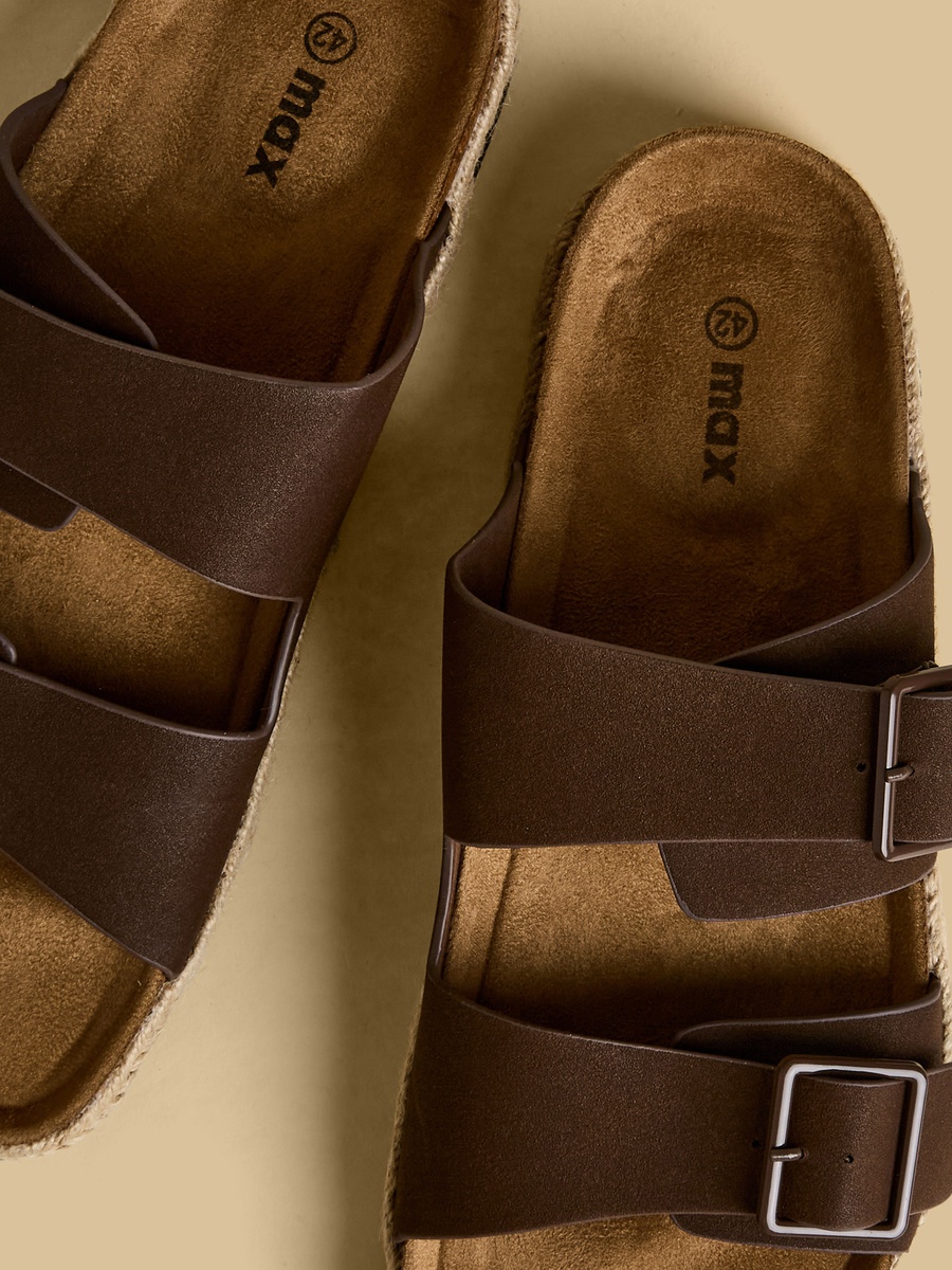 Buckle Accent Jute Sandals