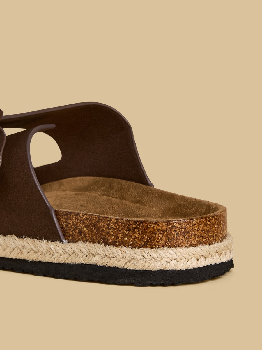 Buckle Accent Jute Sandals