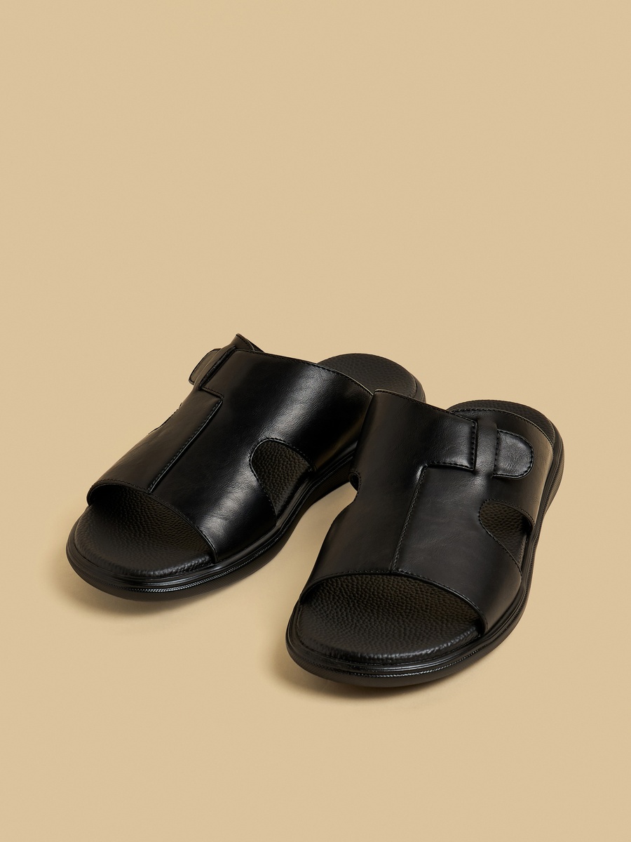 Panelled Slip-On Sandals