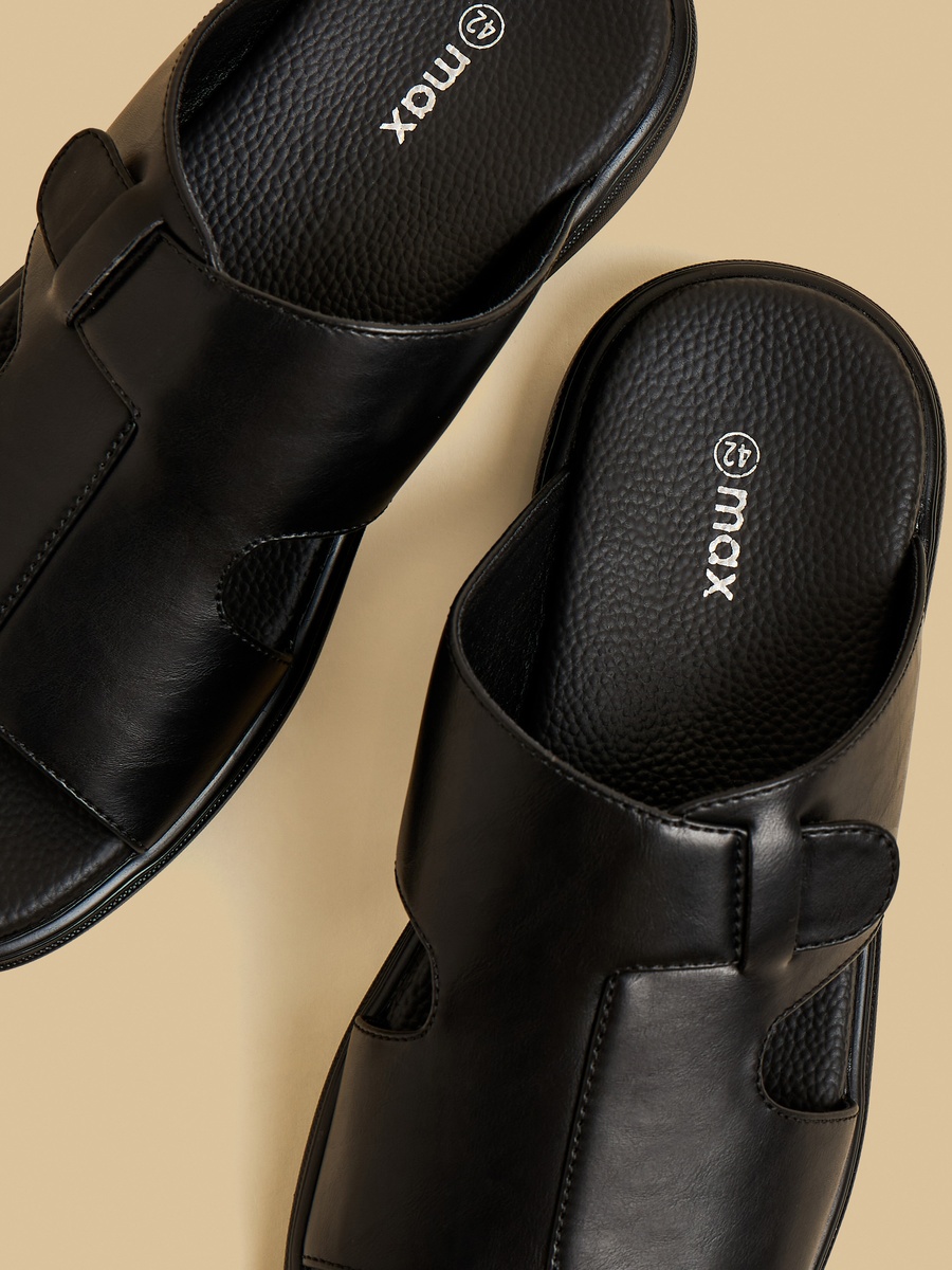 Panelled Slip-On Sandals