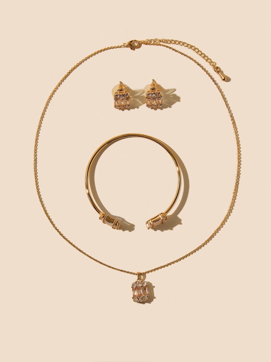 Stone Embellished 3-Piece Jewellery Set