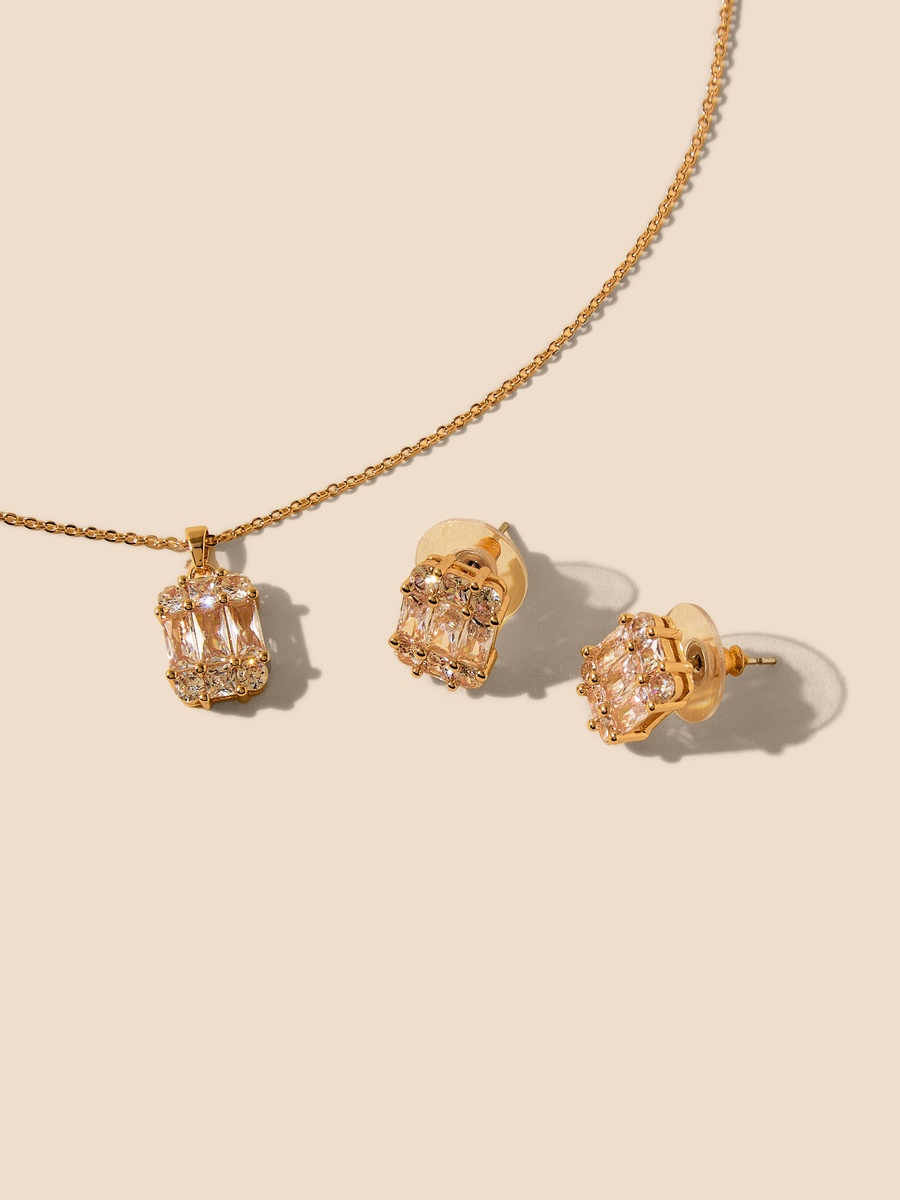 Stone Embellished 3-Piece Jewellery Set