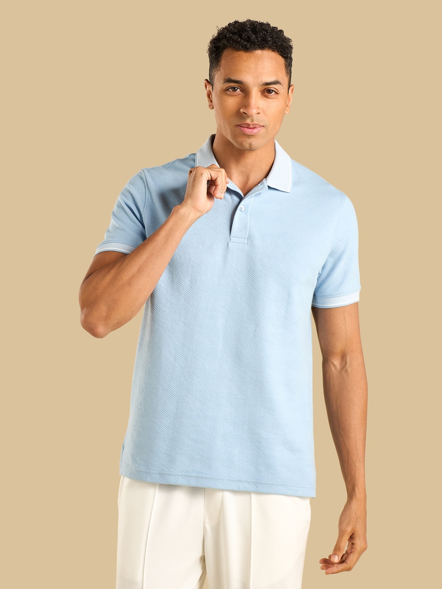 Jacquard Textured Polo T-Shirt