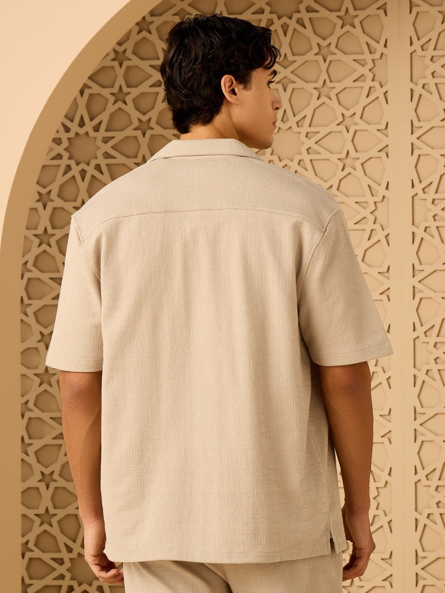 Textured Resort Collar Shirt