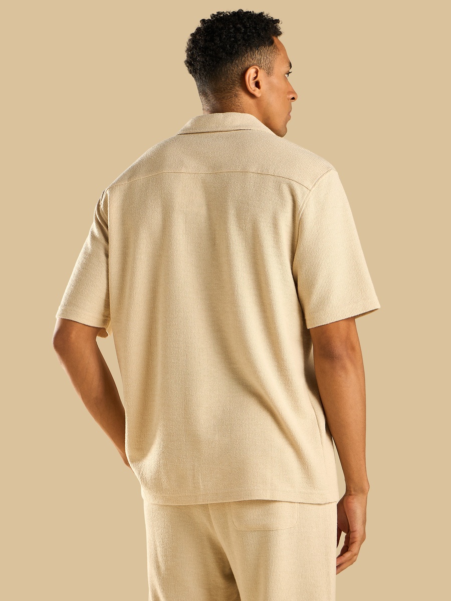 Textured Camp Collar Shirt