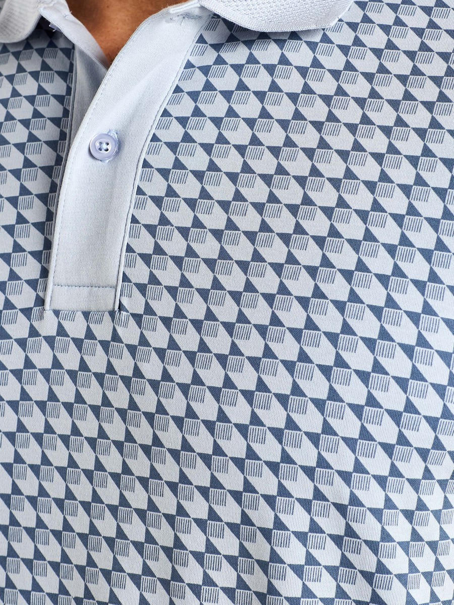Interlock Geometric Print Polo T-Shirt