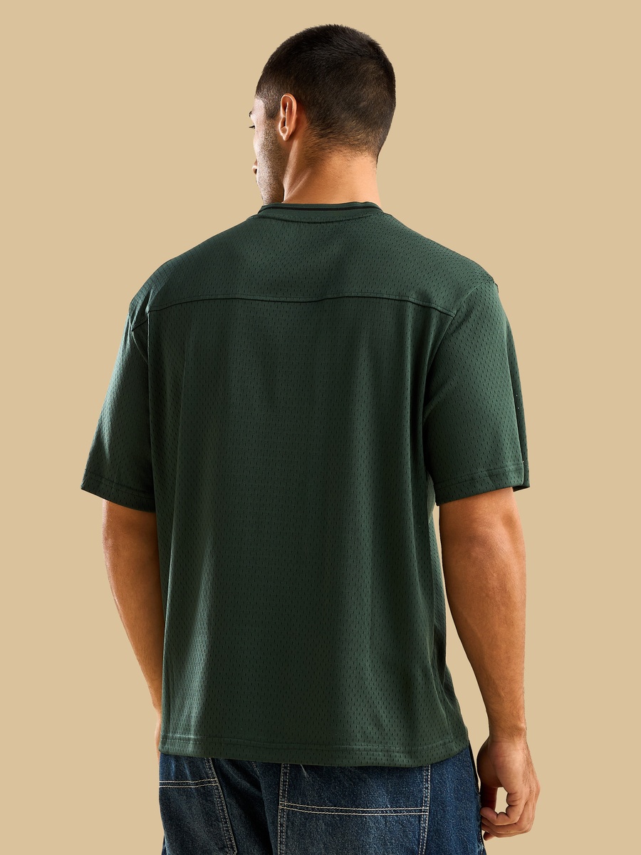 Relaxed Fit Mesh V-Neck T-Shirt