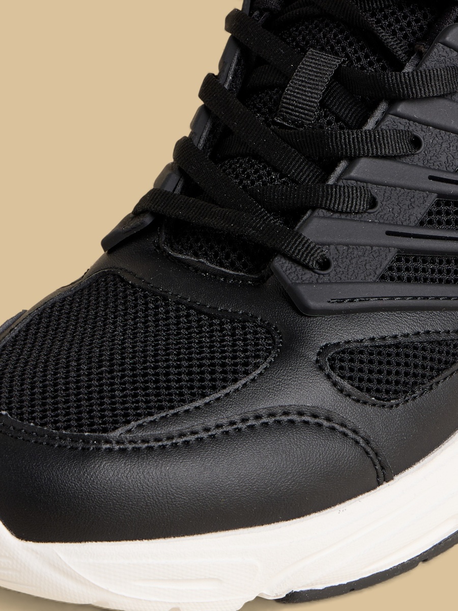 Panelled Sports Shoes with Lace-Up Closure