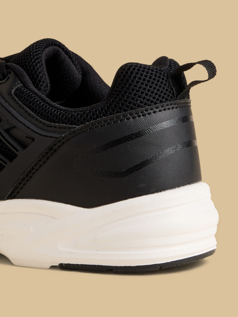 Panelled Sports Shoes with Lace-Up Closure