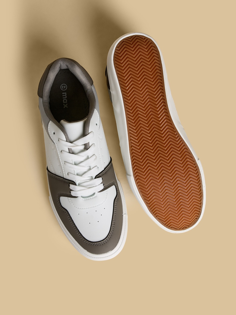 Panelled Lace-Up Sports Shoes