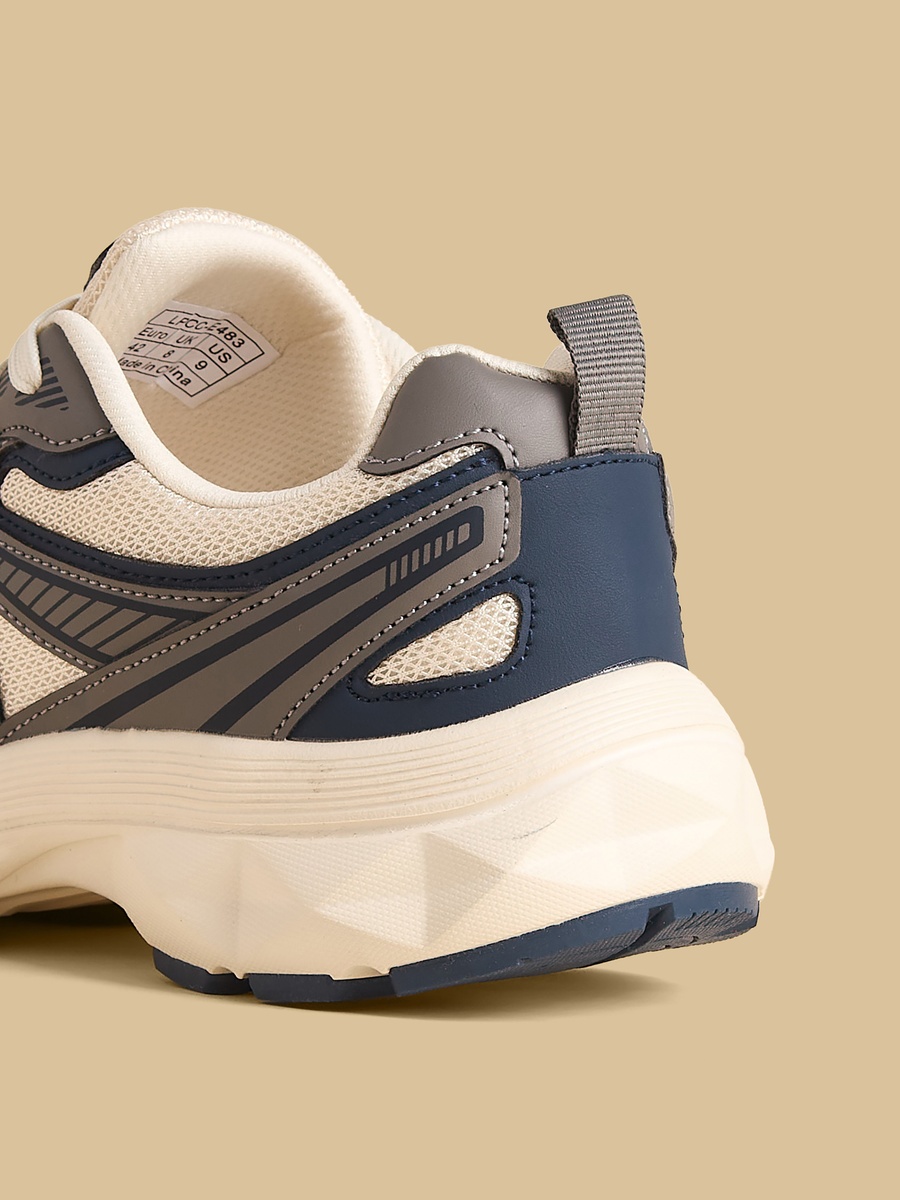 Panelled Sports Shoes with Lace-Up Closure