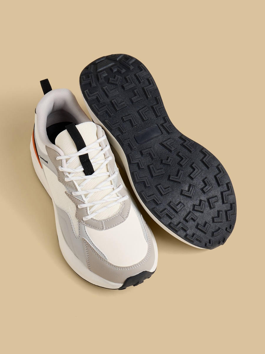 Panelled Lace-Up Sports Shoes