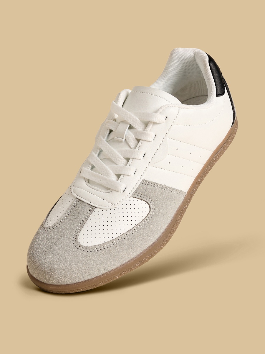 Panelled Lace-Up Sports Shoes