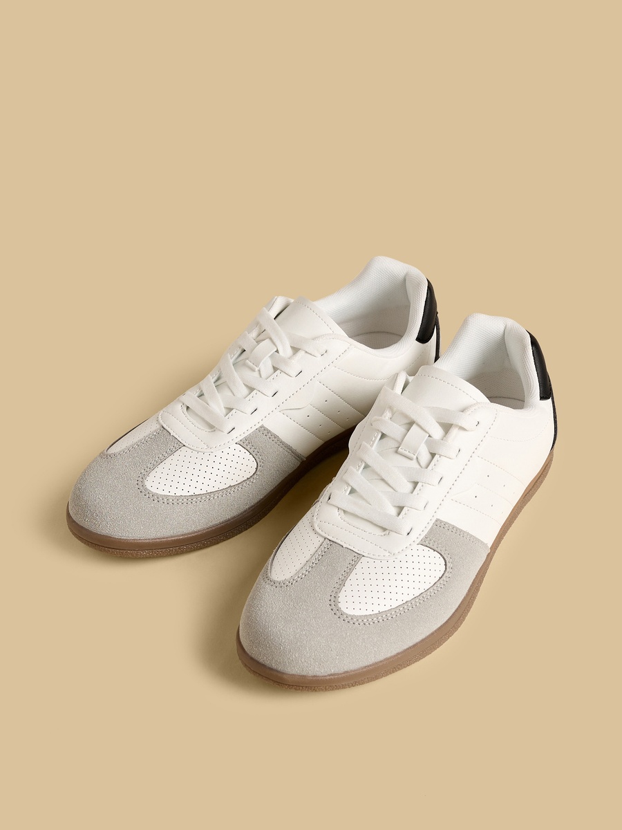 Panelled Lace-Up Sports Shoes