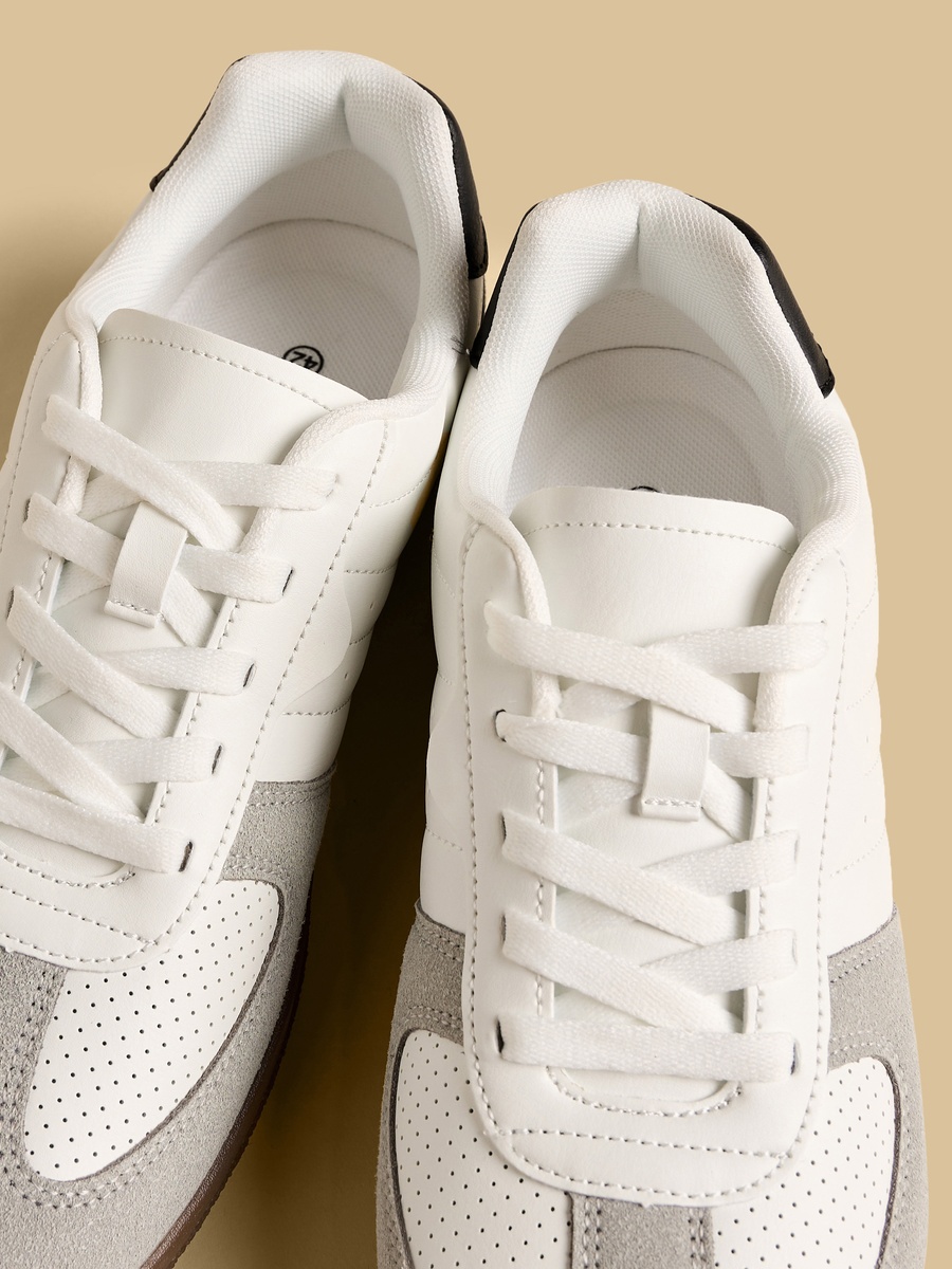 Panelled Lace-Up Sports Shoes