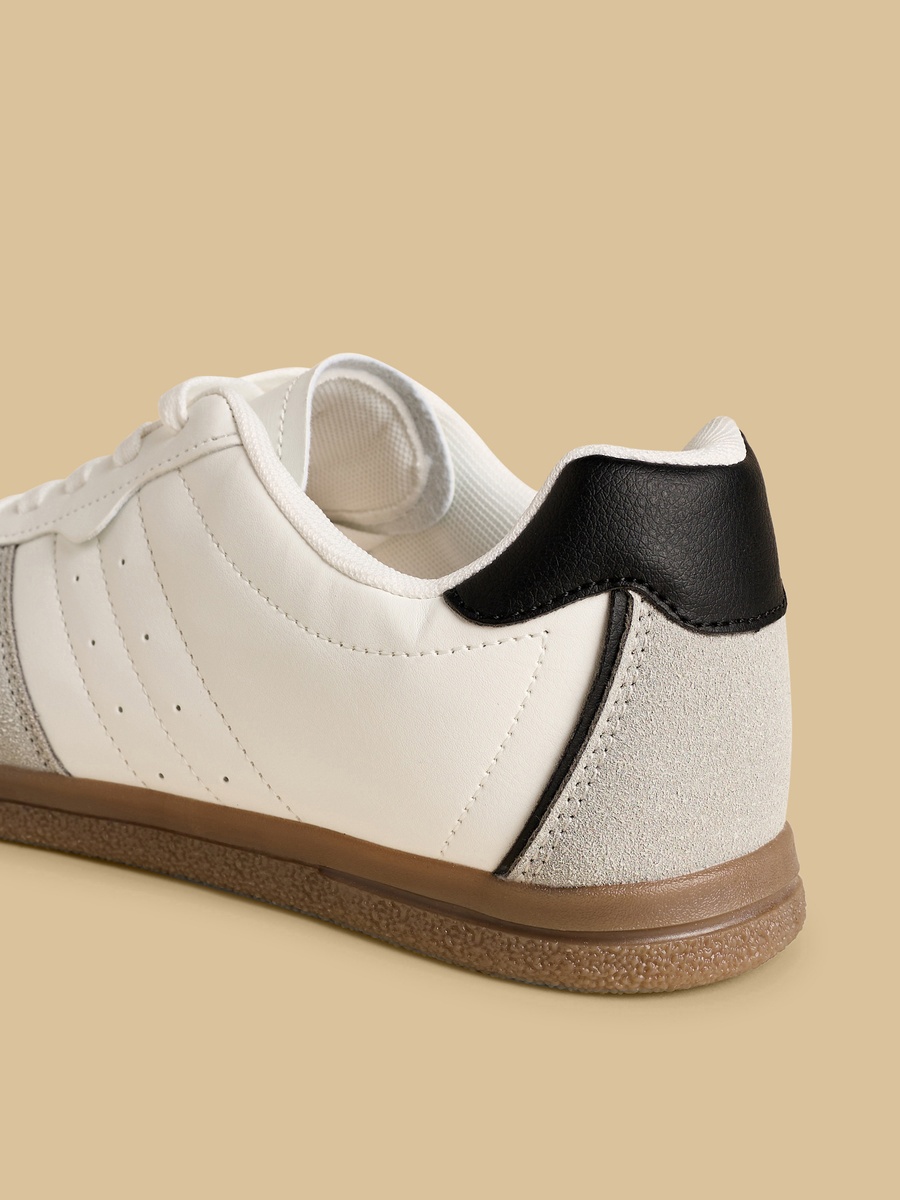 Panelled Lace-Up Sports Shoes