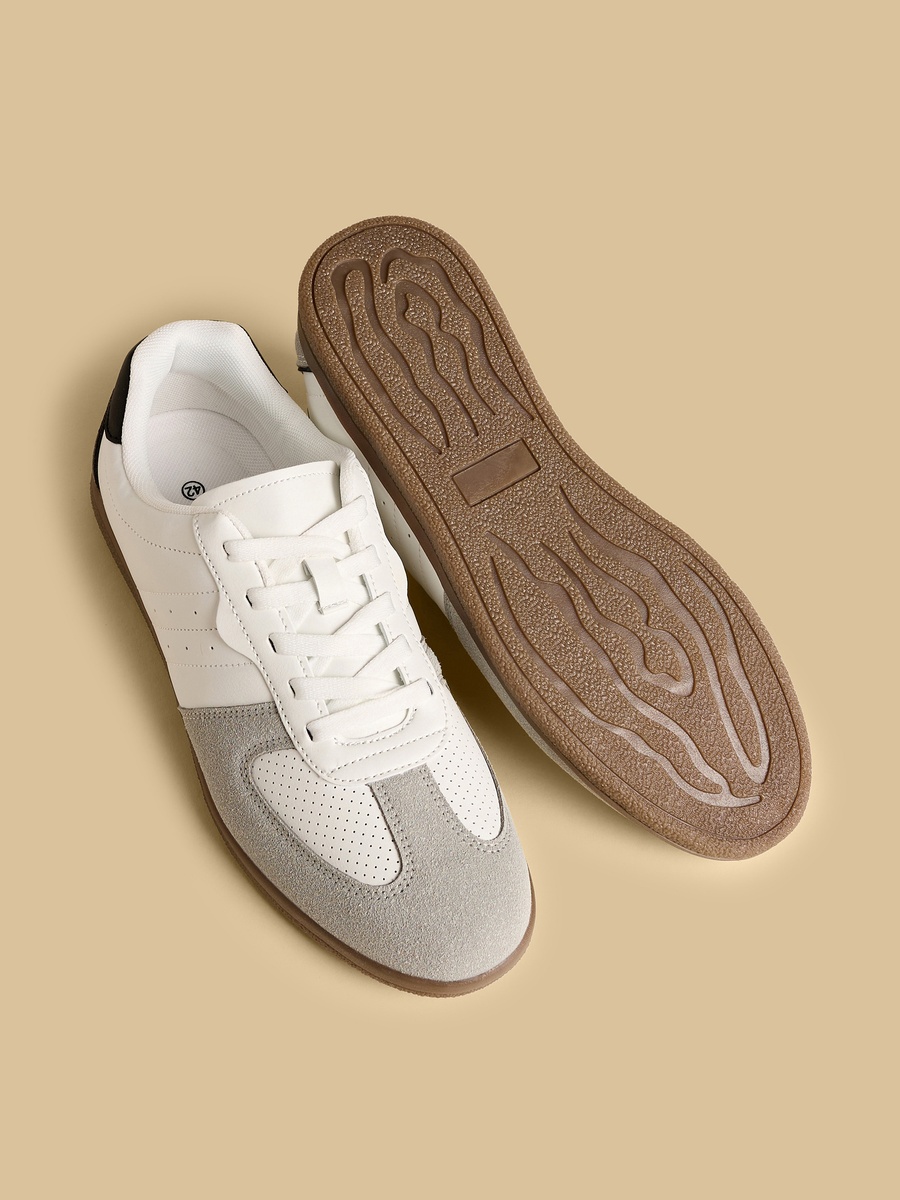 Panelled Lace-Up Sports Shoes