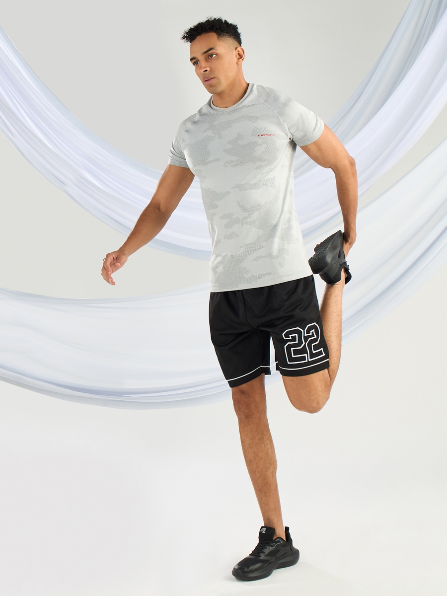 Varsity Print Relaxed Fit Mesh Shorts