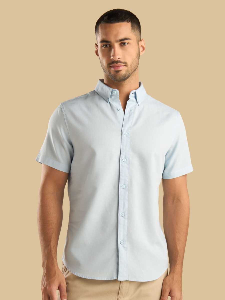 Textured Dobby Button-Down Shirt