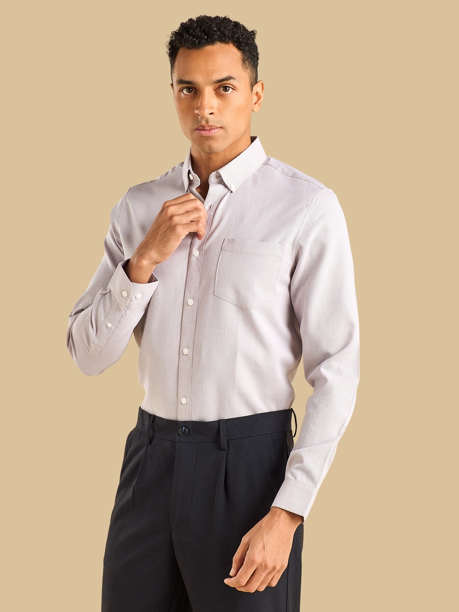 Two Tone Dobby Long Sleeve Shirt