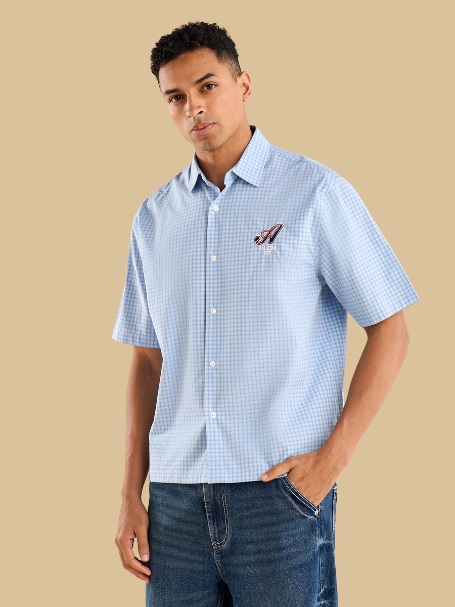 Boxy Fit Gingham Checked Shirt