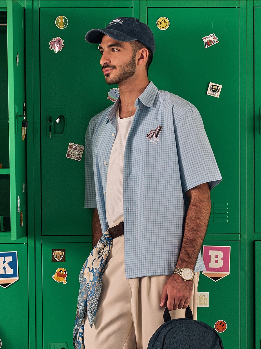 Boxy Fit Gingham Checked Shirt