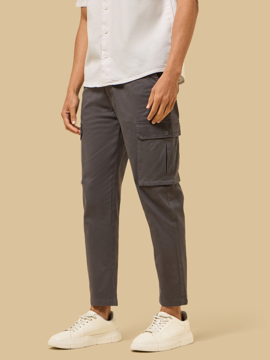 Pleated Twill Cargo Pants