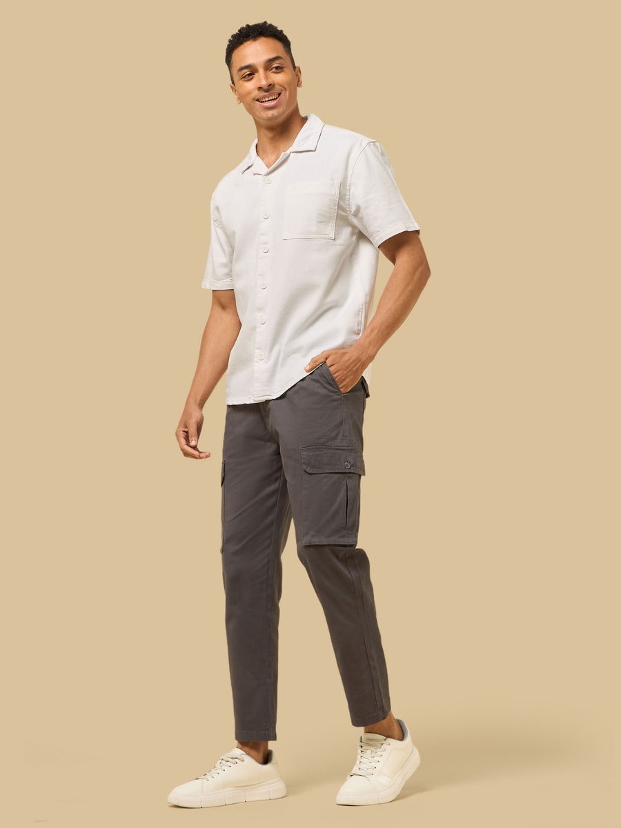 Pleated Twill Cargo Pants