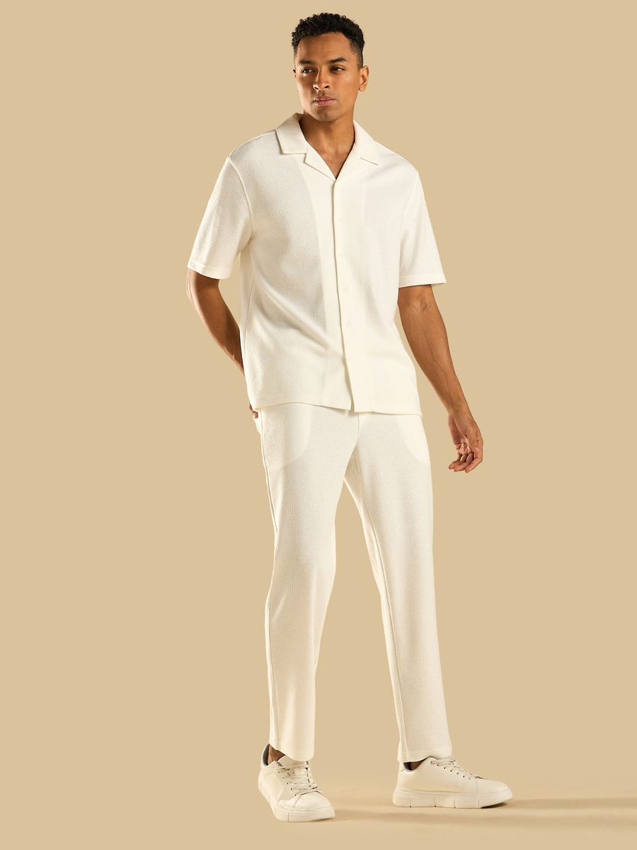 Textured Pull-On Pants