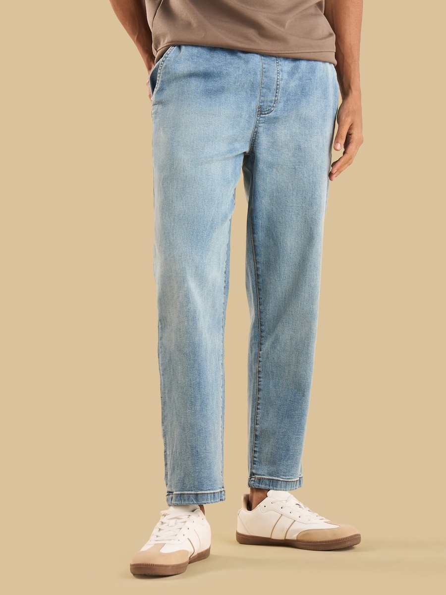 Mid-Rise Drawstring Waist Stretchable Jeans