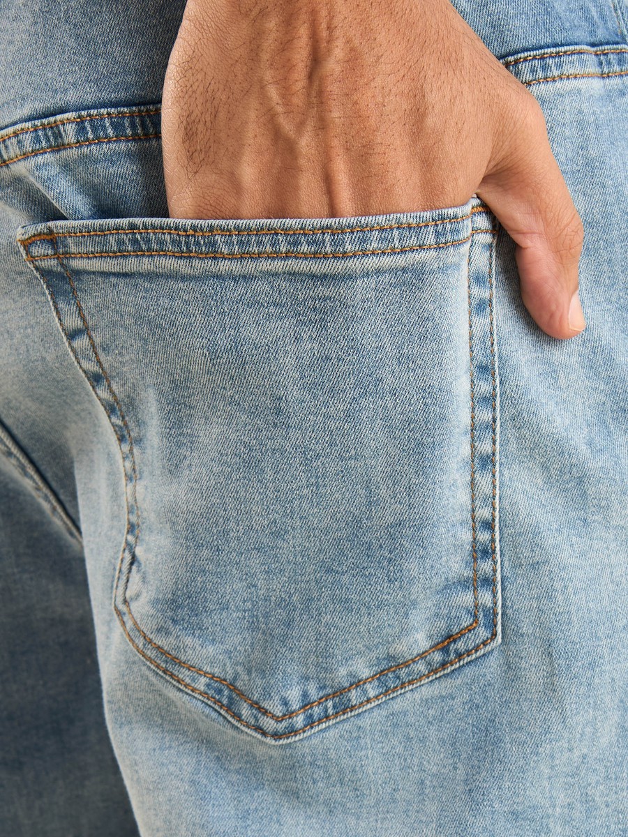 Mid-Rise Drawstring Waist Stretchable Jeans