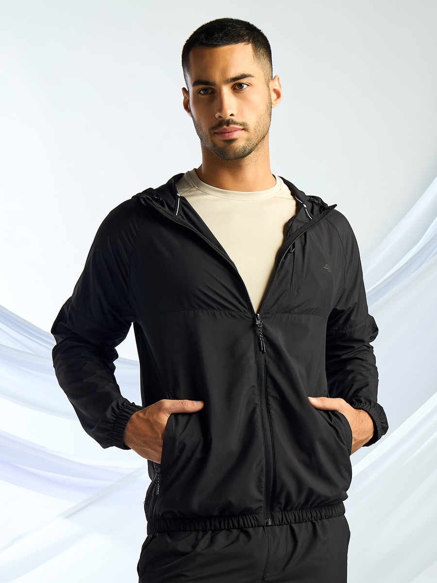 Panelled Zip Through Hoodie