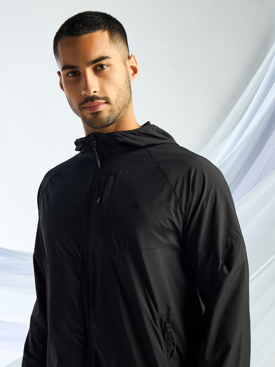 Panelled Zip Through Hoodie