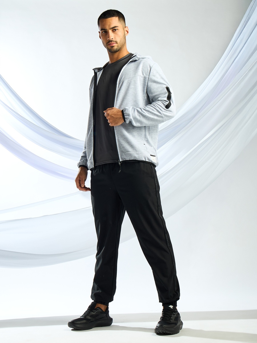 Panelled Interlock Zip Through Hoodie