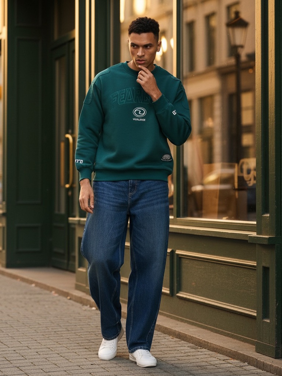 Applique Detail Oversized Sweatshirt