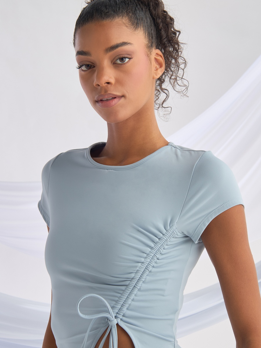 Ruched Tie-Up Detail T-Shirt